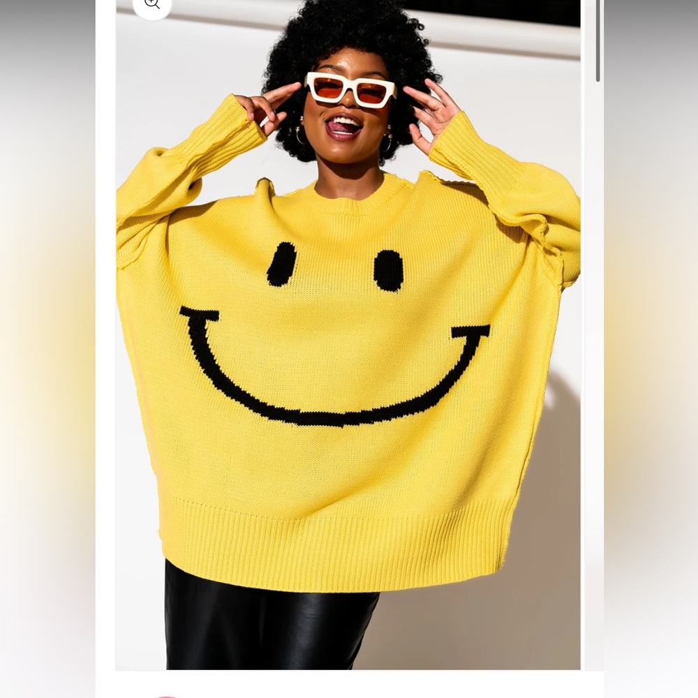Dressed in Lala serotonin smile knit sweater in yellow
